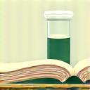 Livre ouvert et éprouvette, symbolisant les formations et ressources