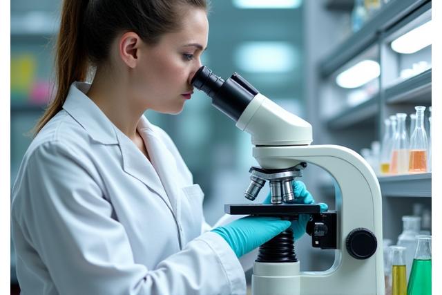 Scientifique travaillant en laboratoire avec des éprouvettes